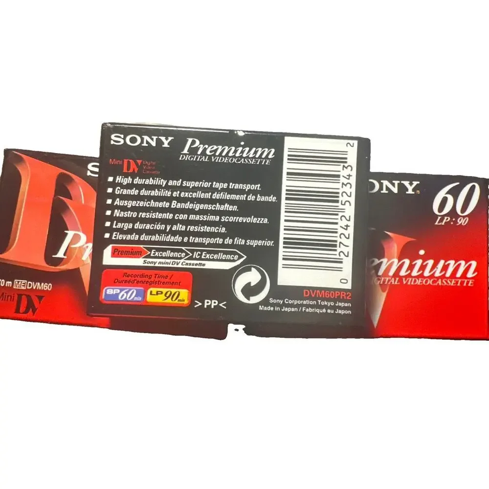 Sony DVC Digital Video Mini DV Premium Cassette Tape 60 Minutes LP-90 Lot Of 3